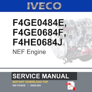 Iveco Nef Engines F4ge0484e F4GE0684F F4HE0684J Service Repair Workshop Manual | Instant PDF Download image 1