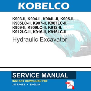 Kobelco K903-Ii, K904-Ii, K904l-Ii, K905-Ii, K905lc-Ii, K907-Ii, K907lc-Ii, K909-Ii, K912-II, K916-II Hydraulic Excavator Service Manual image 1