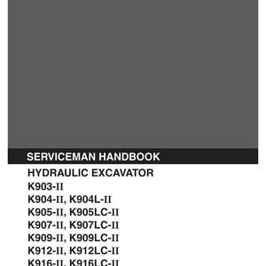 Kobelco K903-Ii, K904-Ii, K904l-Ii, K905-Ii, K905lc-Ii, K907-Ii, K907lc-Ii, K909-Ii, K912-II, K916-II Hydraulic Excavator Service Manual image 2