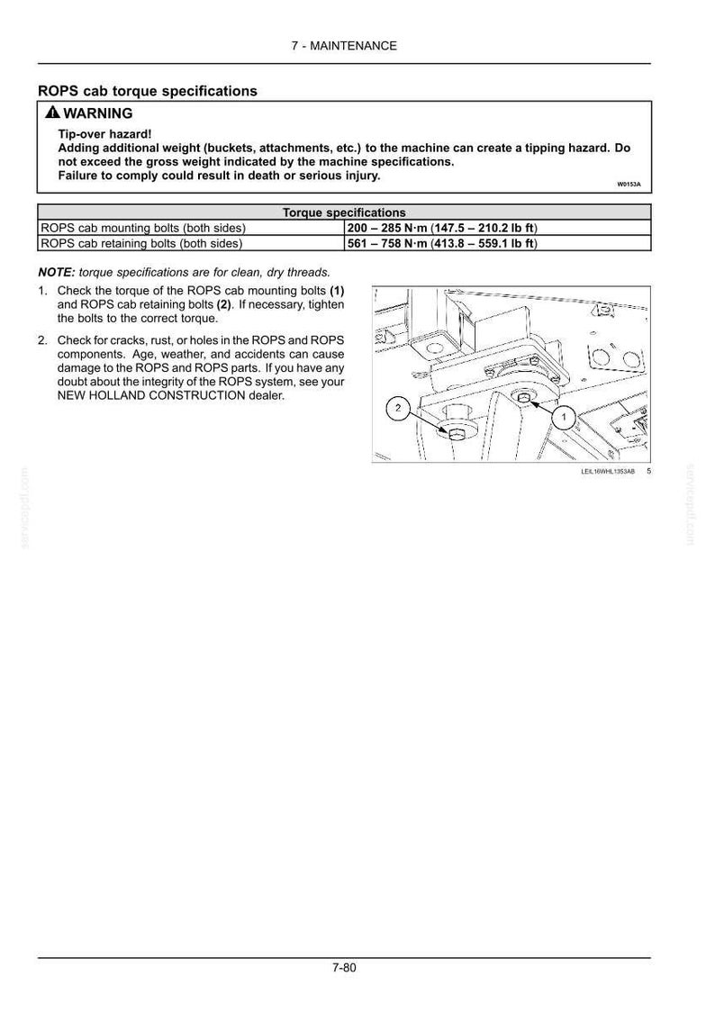New Holland W190D Stage IV Wheel Loader Operator Owners Operation Manual | Instant PDF Download image 9