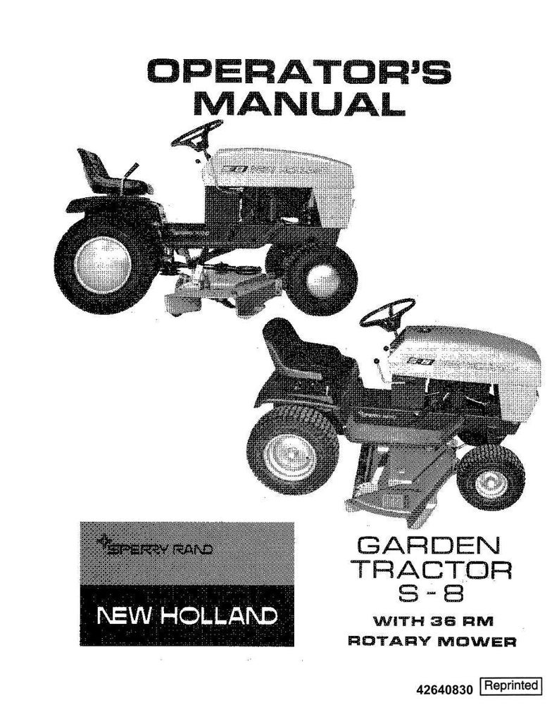 New Holland S-8 Garden Tractor Operator Owners Operation Manual | Instant PDF Download image 3
