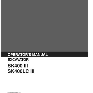 Kobelco Sk400 Iii, SK400LC III Excavator Operator Owners Operation Manual | Instant PDF Download image 2