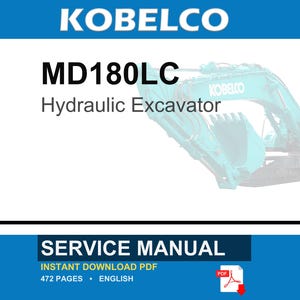 Kobelco MD180LC Hydraulic Excavator Service Repair Workshop Manual | Instant PDF Download image 1
