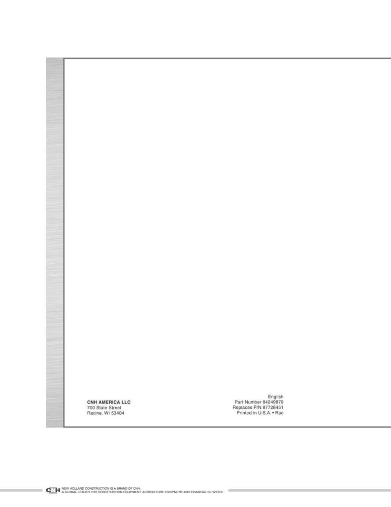 New Holland W110B Tier 3 Wheel Loader Service Repair Workshop Manual | Instant PDF Download image 11