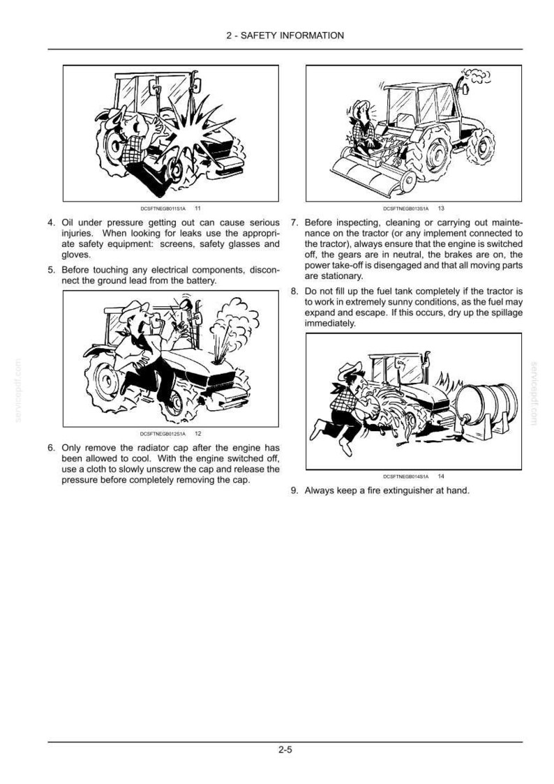 Manual de operación y mantenimiento para tractores New Holland T4.75, T4.85, T4.95, T4.105 y T4.115 / Descarga instantánea en PDF imagen 4