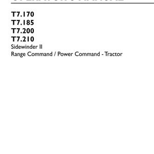 New Holland T7.170, T7.185, T7.200, T7.210 Sidewinder Ii Range Power Command Tractor Operator Owners Operation Manual | Instant Pdf Download image 3