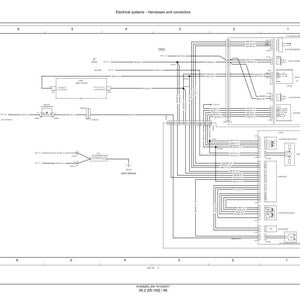 May include: Diagram of electrical systems, harnesses, and connectors. The image is a technical drawing with lines, boxes, and text labels. The diagram is in black and white and appears to be a schematic for automotive or industrial applications.