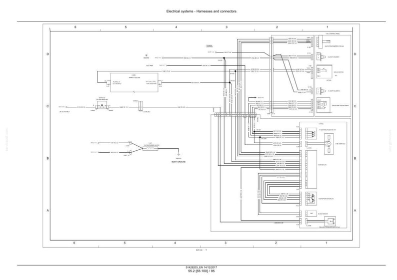 May include: Diagram of electrical systems, harnesses, and connectors. The image is a technical drawing with lines, boxes, and text labels. The diagram is in black and white and appears to be a schematic for automotive or industrial applications.