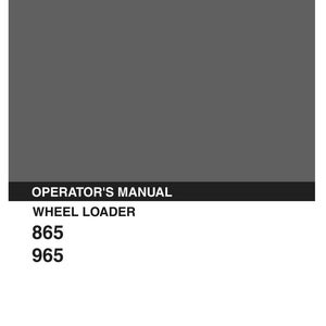 May include: A gray and white Kobelco operator's manual for a wheel loader, models 865 and 965. The cover features the brand name at the top, the title in a black horizontal bar, and the part number 3517538M1-00 with the date 03/04 at the bottom.