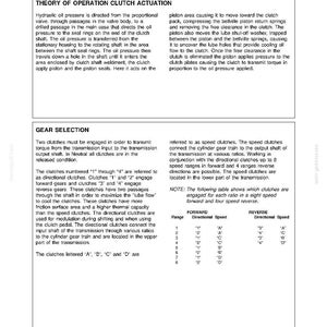 K&ouml;nnte beinhalten: Technisches Dokument von New Holland Construction mit dem Titel &bdquo;Test und Fehlersuche&ldquo;. Es enth&auml;lt Abschnitte zur Kupplungsbet&auml;tigungstheorie und Gangauswahl mit Diagrammen und Tabellen. Schwarzer Text auf wei&szlig;em Hintergrund. Ma&szlig;e nicht zutreffend.