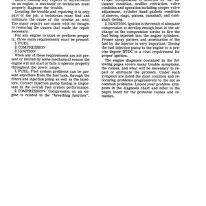 May include: A page from a manual titled "GENERAL INFORMATION" with text about engine repair, including fuel, compression, and ignition. The text is in black font on a white background.