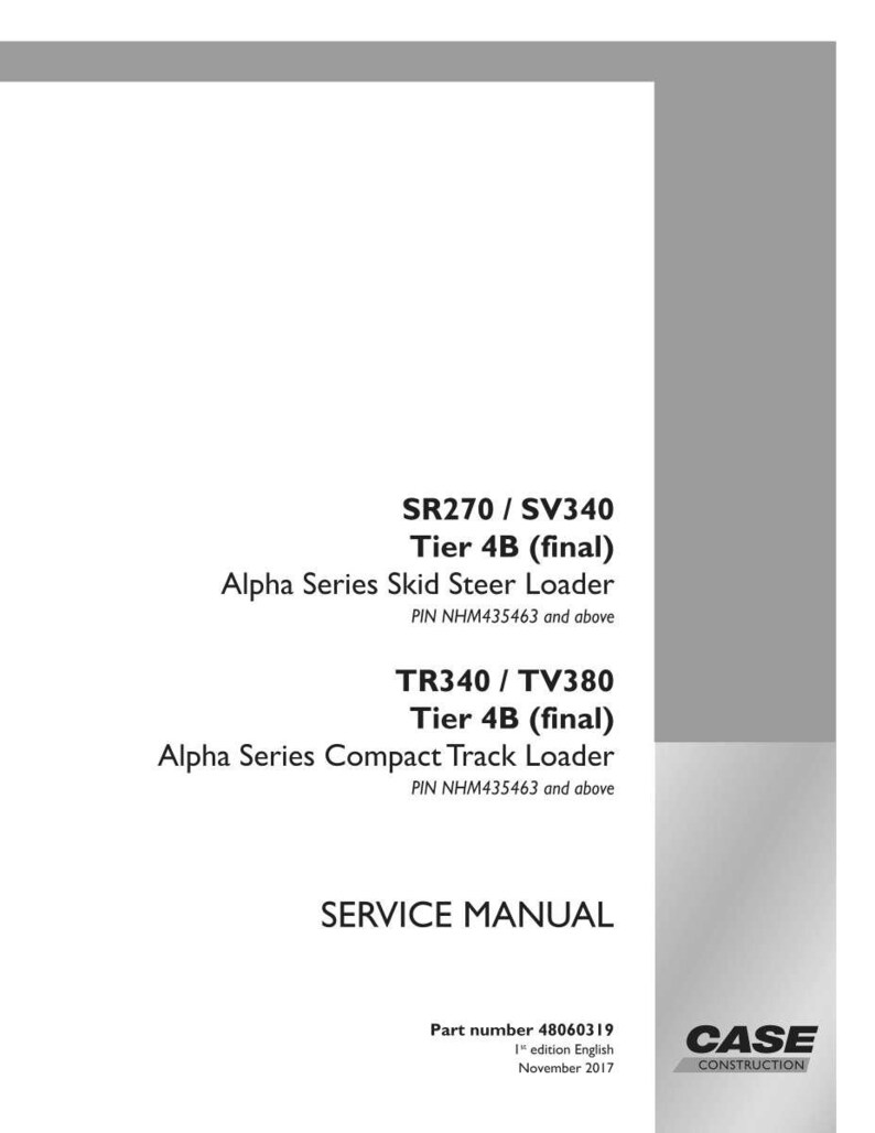 May include: A white service manual with black text. The manual includes information for SR270/SV340 and TR340/TV380 models, with the text "Tier 4B (final)". The Case Construction logo is in the bottom right corner.