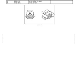 May include: Diagram of electrical connectors, labeled 'CONNECTOR X-106 - X-106'. Includes pin numbers, wire numbers, and circuit references. Two connector illustrations are shown, along with a schematic frame. Text at the top reads 'Electrical systems - Harnesses and connectors'.