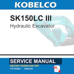 Kobelco SK150LC III Hydraulische Bagger Service Reparatur Werkstatt-Handbuch | Sofort PDF Download Bild 1
