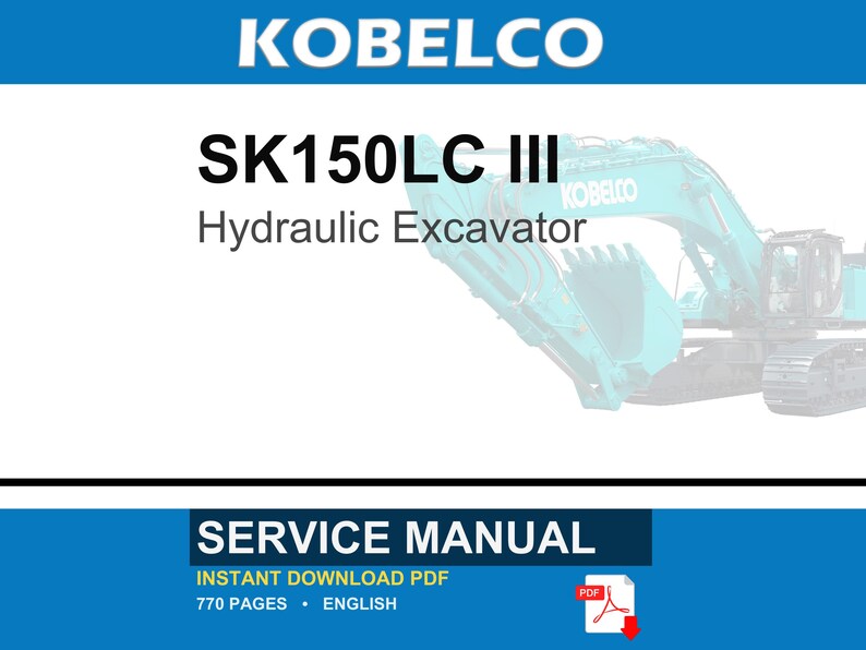 Kobelco SK150LC III Hydraulische Bagger Service Reparatur Werkstatt-Handbuch | Sofort PDF Download Bild 1