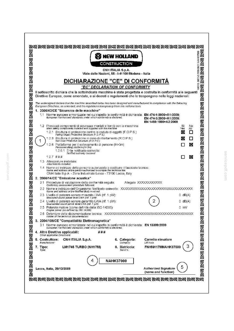 New Holland Lm1340, Lm1343, Lm1345, Lm1443, LM1445, LM1745 Telescopic Handler Operator Owners Operation Manual | Instant PDF Download image 11