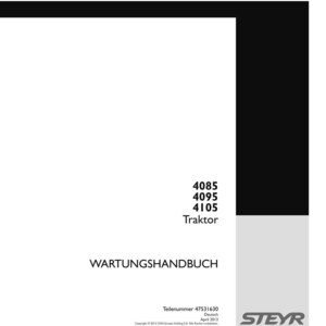 Steyr 4085, 4095, 4105 Traktor Wartungshandbuch Reparatur Werkstatthandbuch | PDF-Download | Market: Europe image 2