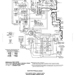 Pu&ograve; includere: Diagramma dettagliato del sistema elettrico con etichette di testo e simboli di circuito. Il diagramma include sezioni per rel&egrave;, interruttori e circuiti di alimentazione. Il titolo recita "SECTION 1 - ELECTRICAL SYSTEM (Electrohydraulic Electrical System)".