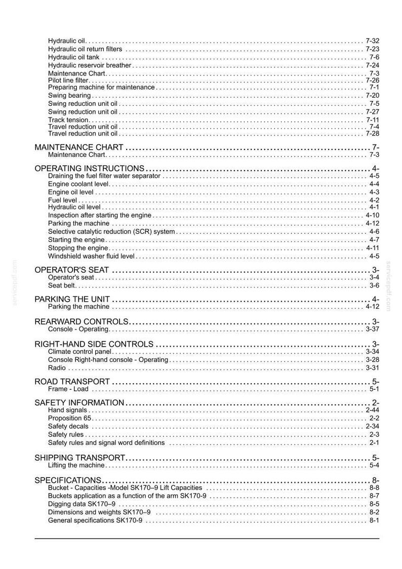 Kobelco SK170-9 Tier 4 Hydraulic Excavator Operator Owners Operation Manual | Instant PDF Download image 10