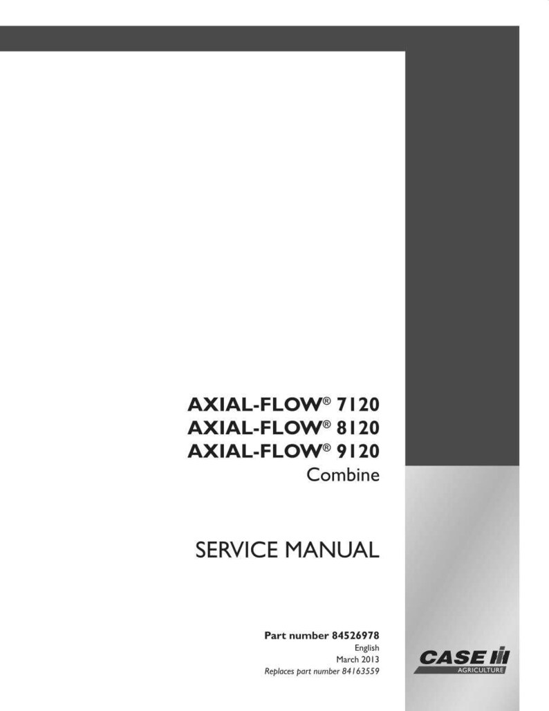 Case AXIAL-Flow 7120, 8120, 9120 Combine Service Repair Workshop Manual | Instant PDF Download image 3
