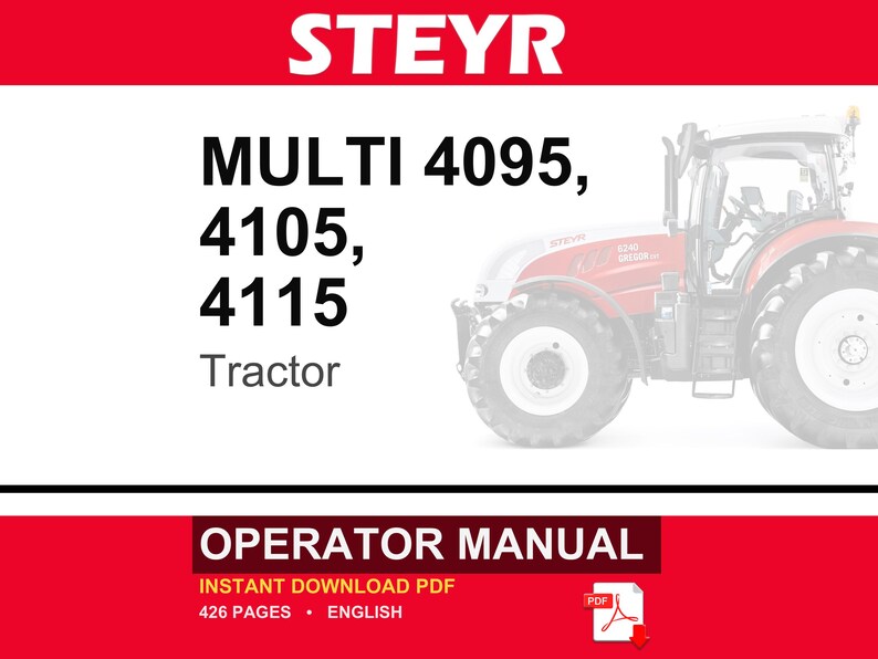 Steyr MULTI 4095, 4105, 4115 Gebruikershandleiding tractorbestuurder | Directe pdf-download afbeelding 1