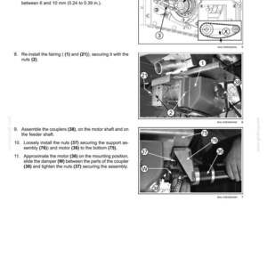 May include: Diagram of a metering system with detailed assembly instructions. Includes images of gears, chains, couplers, and nuts. Text instructions are provided for each step, including measurements in inches.