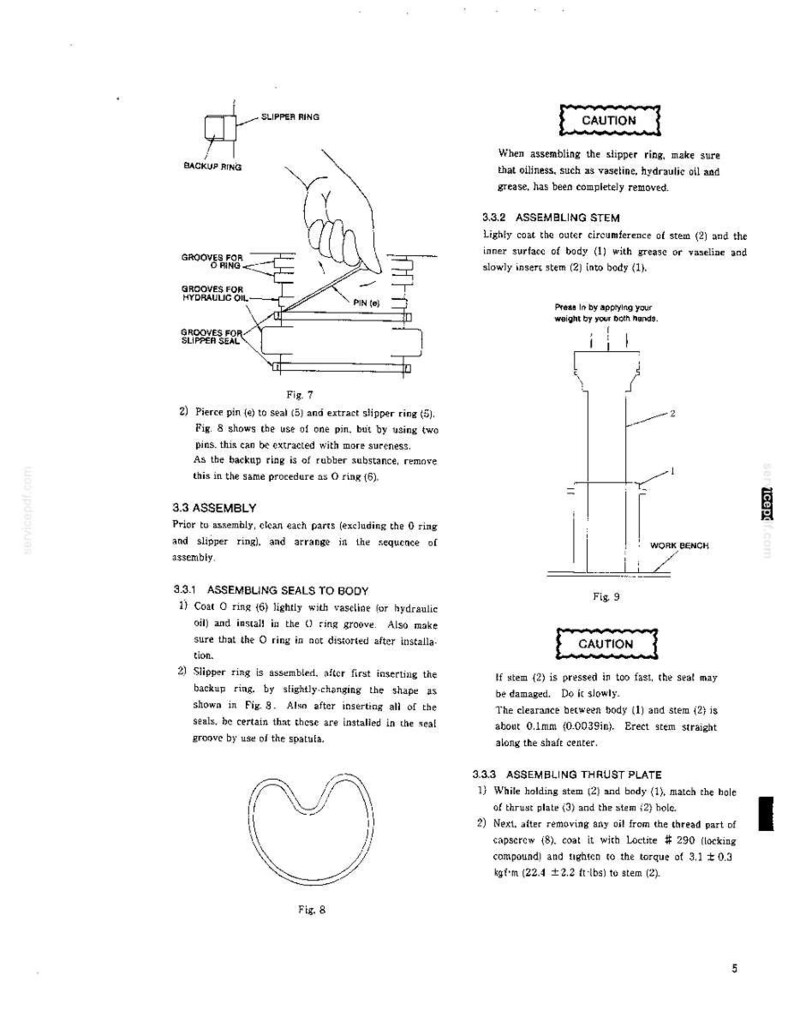 Peut inclure: Une page de manuel technique pr&eacute;sentant des sch&eacute;mas et des instructions pour l'assemblage de joints m&eacute;caniques, incluant une bague, un joint de secours et une tige. Le texte d&eacute;taille les &eacute;tapes, les mises en garde et un dessin technique.