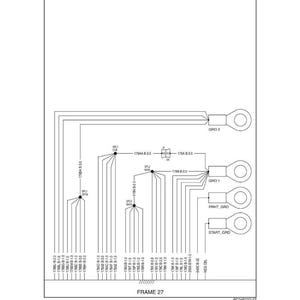 May include: Electrical schematic diagram of a wiring harness, frame 27, with text labels and connection points. The diagram includes lines, circles, and text, illustrating the electrical power system.