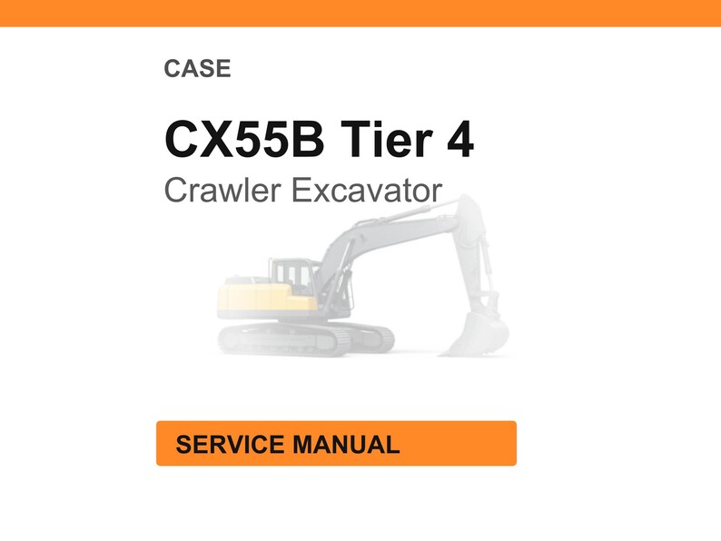 Case Construction CX55B Tier 4 bandgrävmaskin servicemanual PDF bild 1