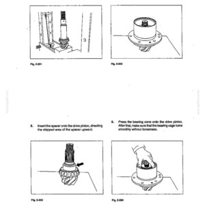 May include: A technical diagram from a manual, showing steps for mechanical assembly. The illustrations are in black and white, with labels and arrows indicating the process. The text includes instructions and figure numbers.