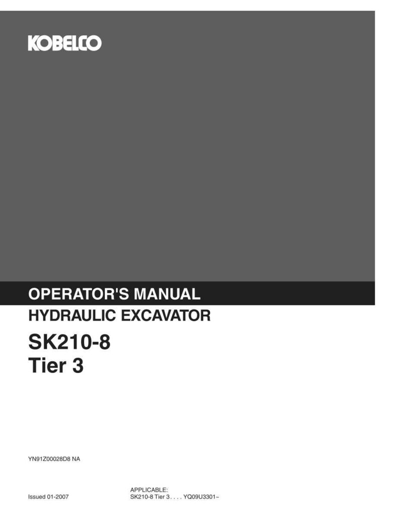 Kobelco SK210-8 Tier 3 Hydraulic Excavator Operator Owners Operation Manual | Instant PDF Download imagen 2