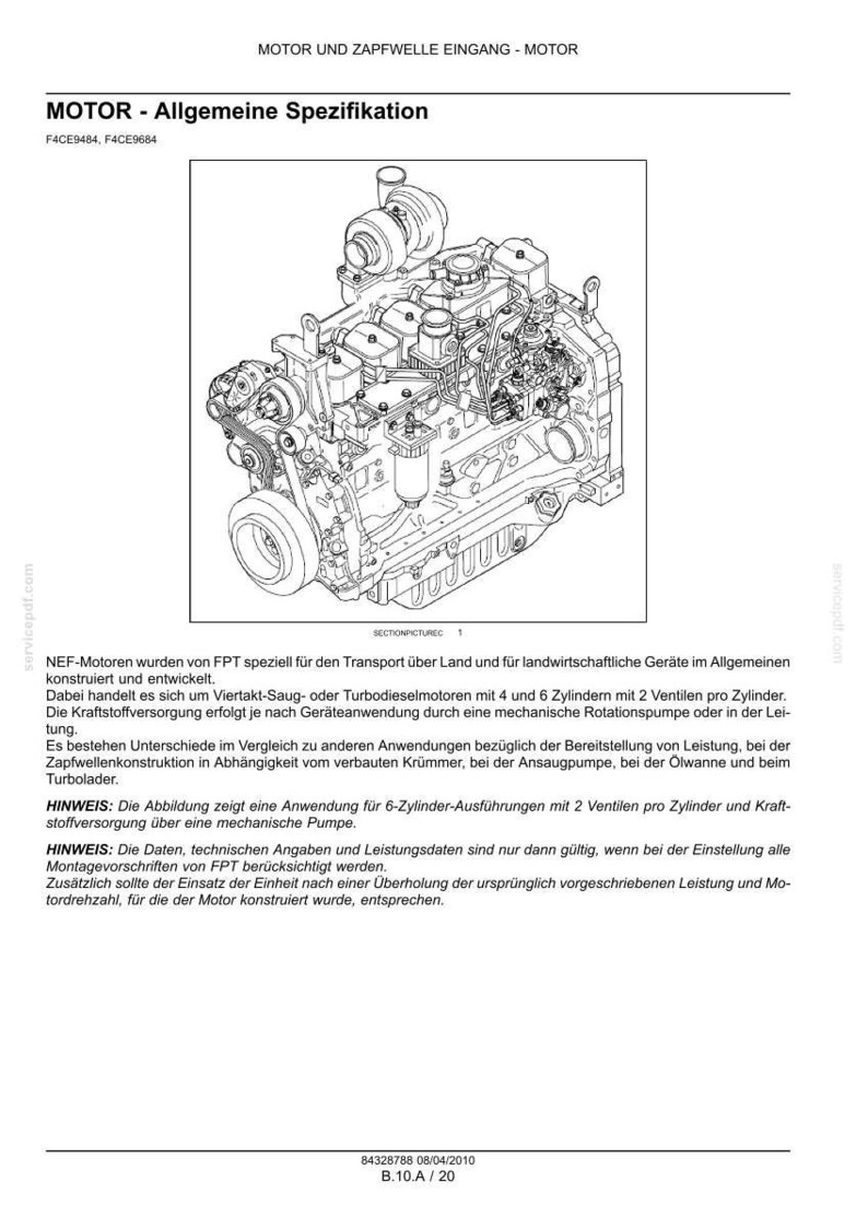 Steyr F4ce9484, F4ce9684, F4de9484, F4de9684, F4de9687, F4ge9484, F4ge9684, F4HE9484, F4HE9684 Motor Wartungshandbuch | PDF-Download image 4