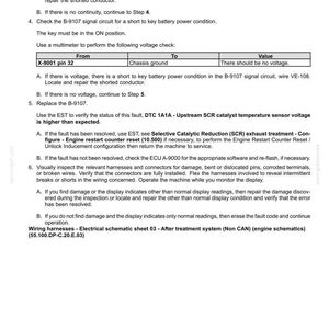 May include: A technical document titled "Electrical systems - FAULT CODES" with tables detailing fault codes, including "X-9001 pin 32." The document provides troubleshooting steps and instructions for electrical system diagnostics and repair.