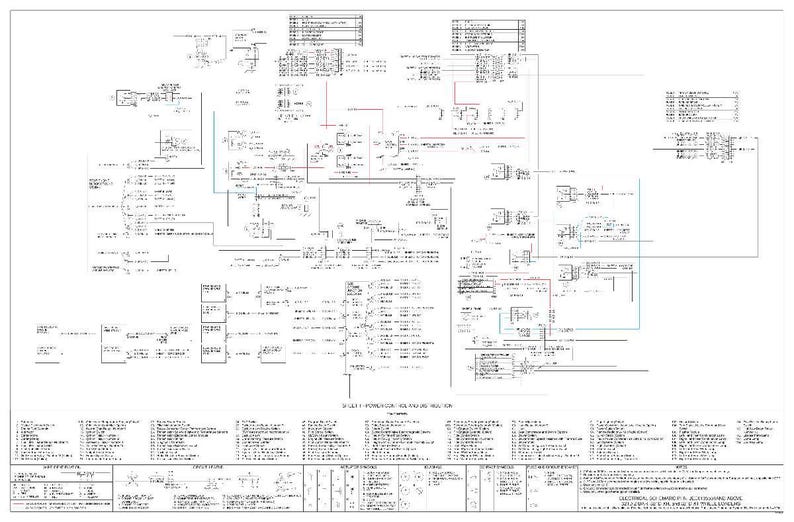 May include: A detailed technical diagram with numerous interconnected components, lines, and text labels. The diagram is predominantly black and white, with some colored lines. The layout appears complex and is likely for engineering or technical documentation.