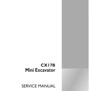 May include: A service manual for the CX17B Mini Excavator. The cover is white with black text, including the model name and "SERVICE MANUAL." The Case Construction logo is in the lower right corner.