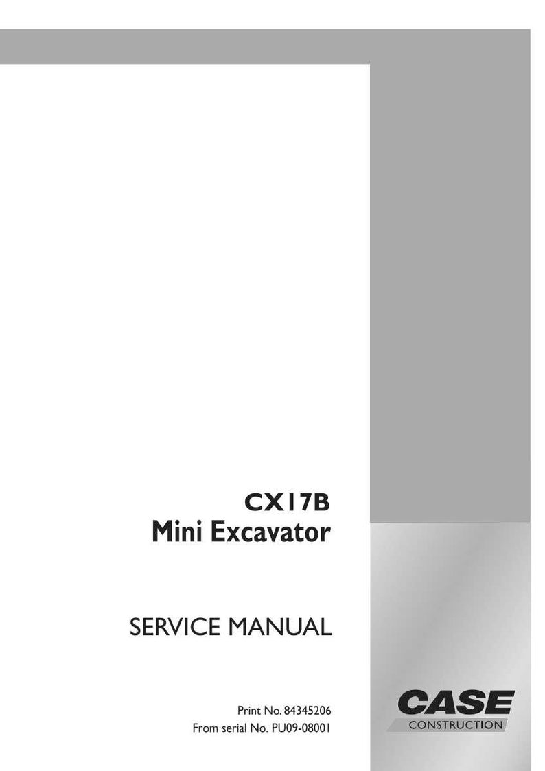 May include: A service manual for the CX17B Mini Excavator. The cover is white with black text, including the model name and "SERVICE MANUAL." The Case Construction logo is in the lower right corner.