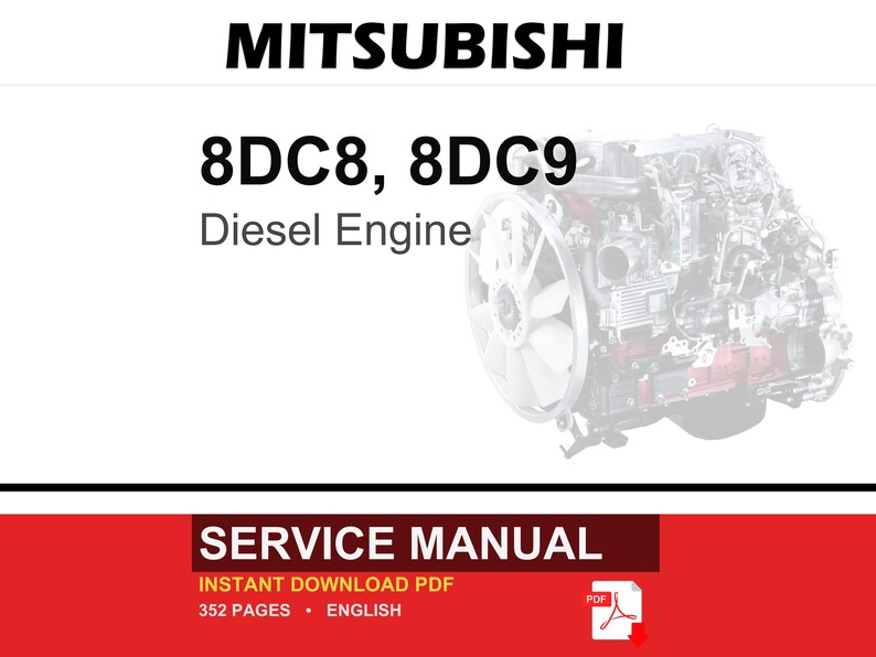 Mitsubishi 8dc8, 8DC9 DC Diesel Engine Service Repair Workshop Manual | Instant PDF Download image 1