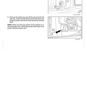 May include: Diagram of vehicle operating instructions. The image shows a dashboard with a key and a door panel with an arrow pointing to a component. Text includes instructions for turning the starter key to the OFF position and removing the key.