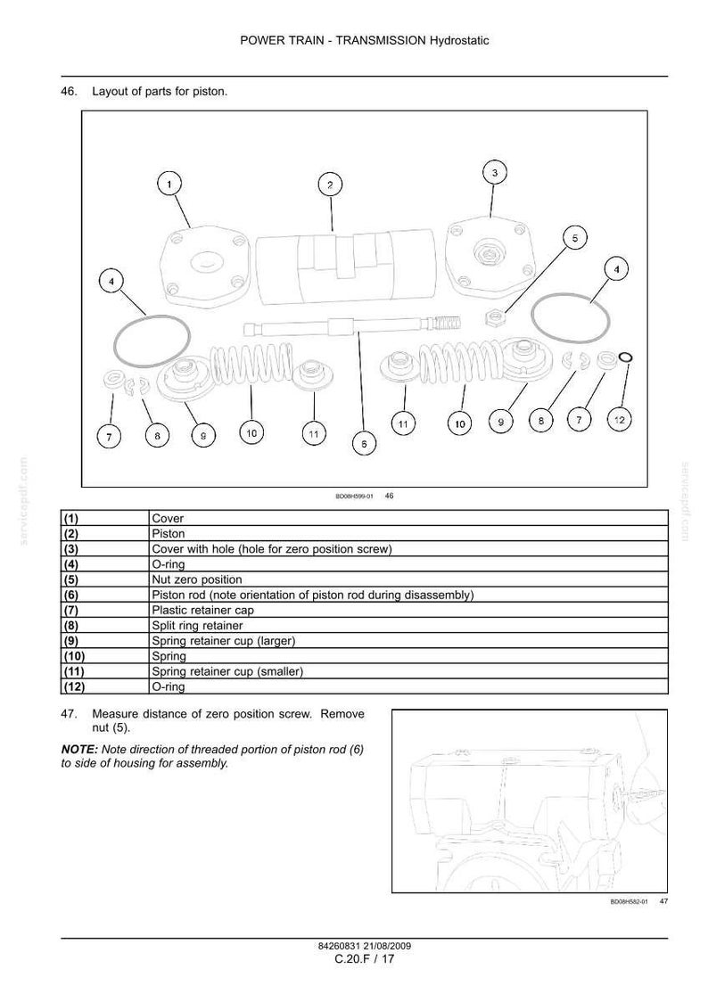 May include: Diagram of piston parts for a power train transmission. Includes labeled components such as covers, pistons, O-rings, springs, and retainer cups. The image is a technical illustration with detailed part layouts.