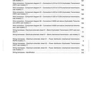 May include: A detailed technical document with a white background, listing various wire connectors and wiring harnesses. The document includes component diagrams, electrical schematic sheets, and model numbers. The text is in black.