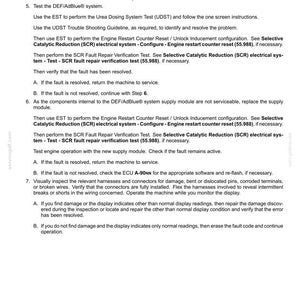 May include: A document titled "Electrical systems - FAULT CODES" with troubleshooting steps for faults 19047 and 19111. Instructions include testing the DEF/AdBlue system, engine restart, and SCR electrical system.