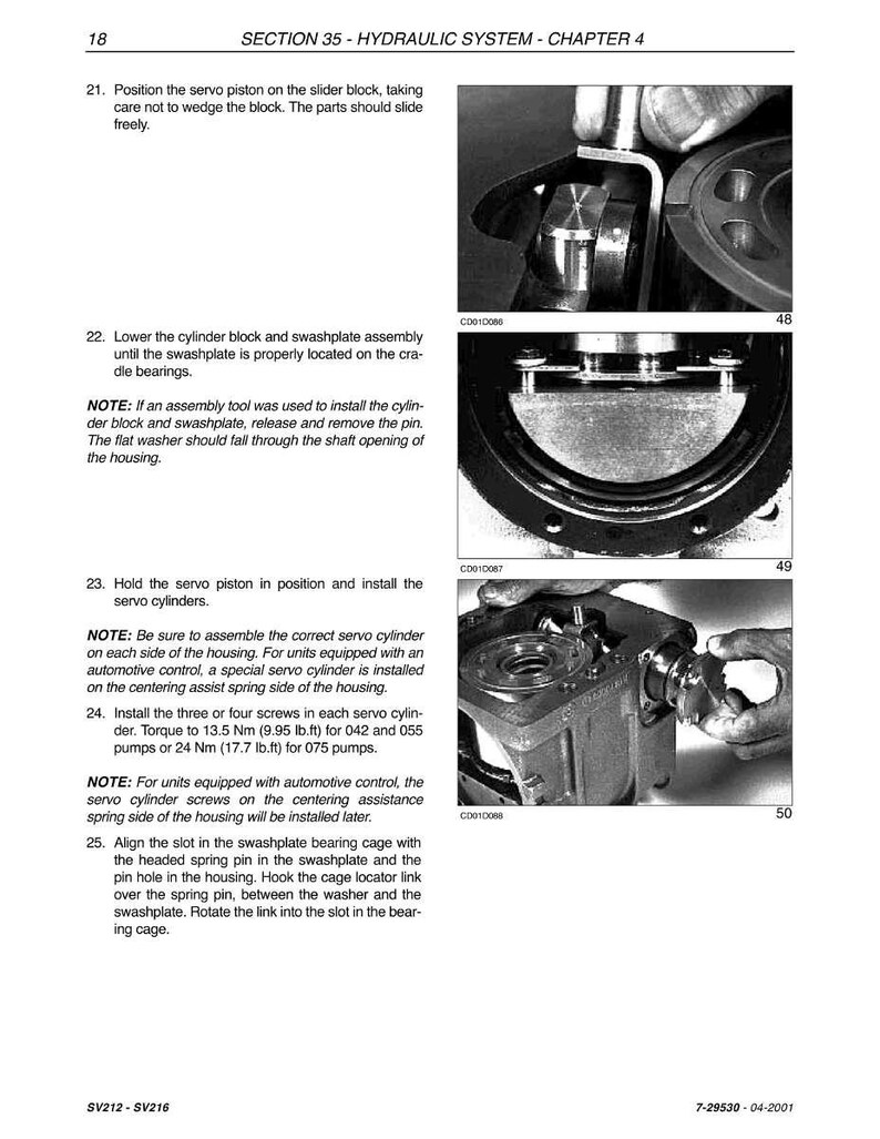 Op de afbeelding: Een zwart-wit pagina uit een technisch handboek met diagrammen en instructies voor een hydraulisch systeem. De pagina bevat tekst, diagrammen en onderdeelnummers. Het handboek is voor een hydraulisch systeem.
