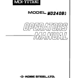 Kobelco MD240B LC Hydraulic Excavator Operator Owners Operation Manual | Instant PDF Download image 2