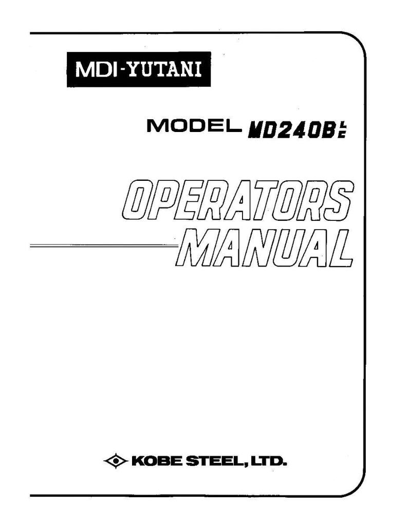 Kobelco MD240B LC Hydraulic Excavator Operator Owners Operation Manual | Instant PDF Download image 2