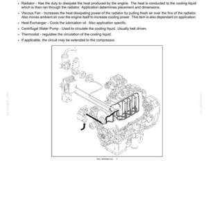 May include: Diagram of an engine cooling system, showing components like the radiator, expansion tank, and water pump. The image is a technical illustration with labels and lines, providing a detailed view of the system's layout.