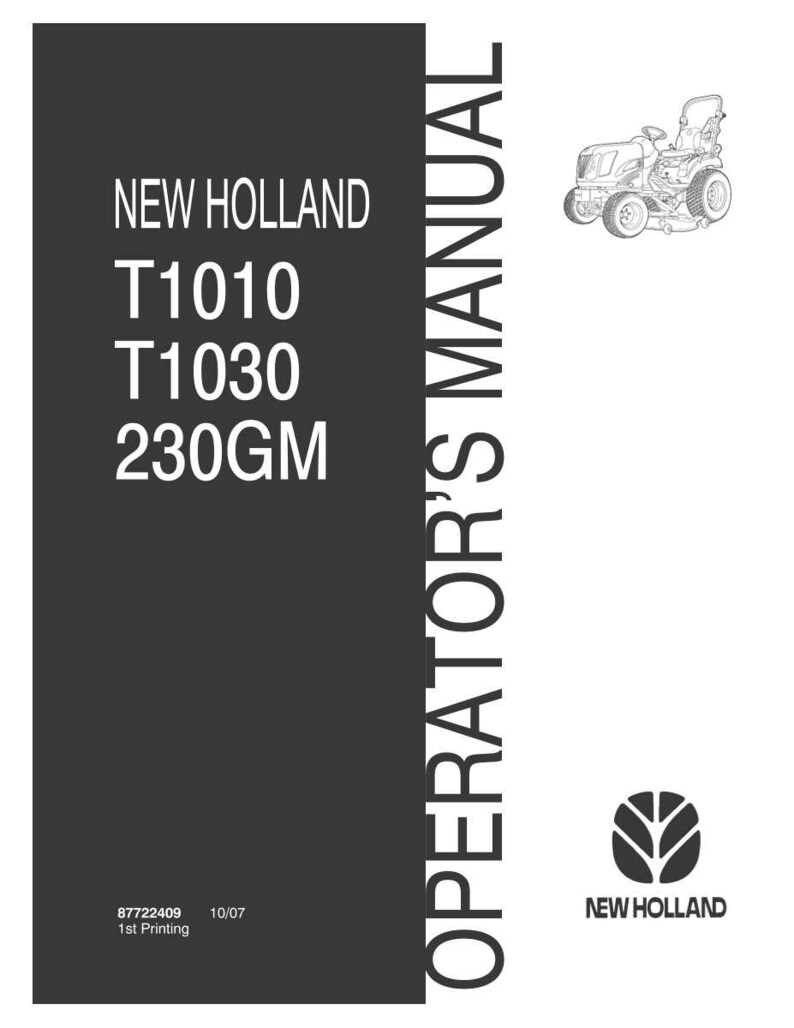 New Holland T1010, T1030, 230GM Tractor Operator Owners Operation Manual | Instant Pdf Download image 3
