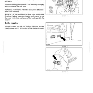 Puede incluir: Diagrama de un manual que muestra controles e instrumentos, incluido un interruptor del ventilador y perillas giratorias para la calefacci&oacute;n. La imagen tambi&eacute;n muestra boquillas de salida y texto que explica su funci&oacute;n.