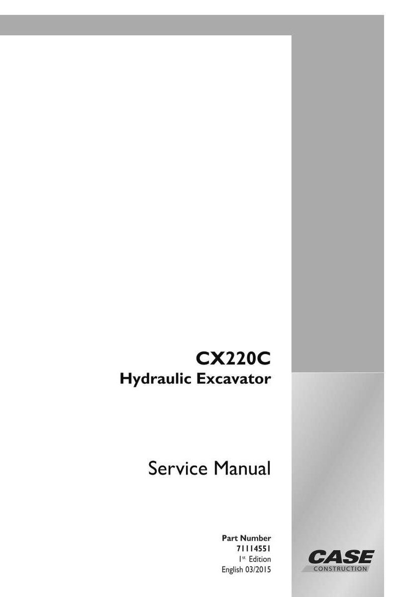 May include: A white service manual for a CX220C Hydraulic Excavator. The cover includes the text "Service Manual" and "CASE CONSTRUCTION" logo. Part number 71114551, 1st Edition, English 03/2015.