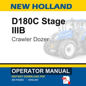 New Holland D180C Stage IIIB Crawler Dozer Operator Owners Operation Manual Manual | Instant PDF Download image 1