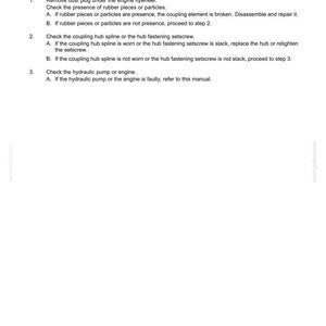 Puede incluir: Documento blanco con texto negro que detalla los pasos para la soluci&oacute;n de problemas de una brida de bomba hidr&aacute;ulica. El documento incluye instrucciones para abordar la anomal&iacute;a de ruido de conexi&oacute;n de la bomba, con pasos numerados y subpuntos. Hay una fecha y un n&uacute;mero de p&aacute;gina.